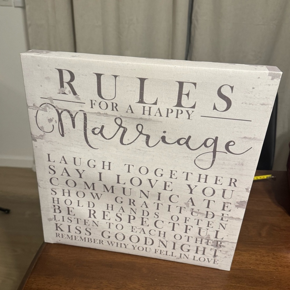 Decorative Canvas Wall Art with Marriage Quotes